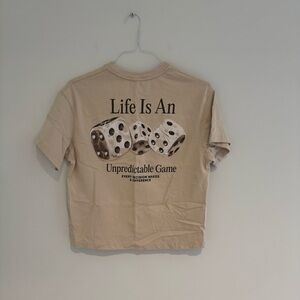 Zara Tan Graphic-T Size Small Like New